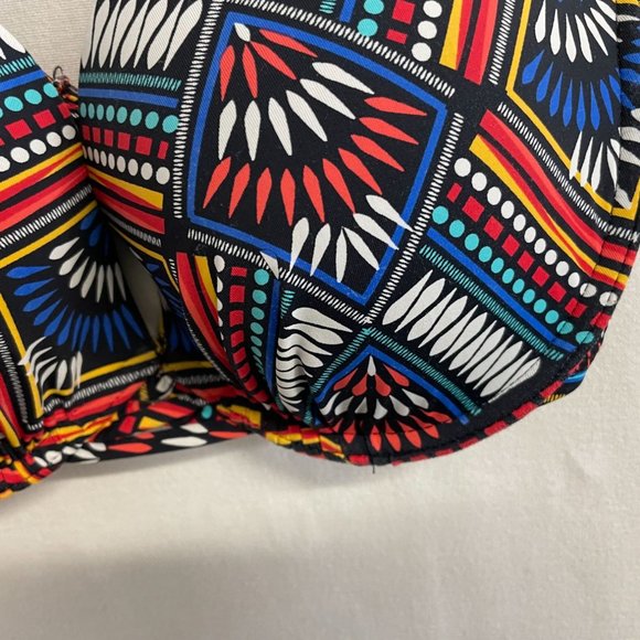 Aqua by La Vie en Rose Women's Multi-Coloured Bathing Suit Top Chris Cross - Picture 3 of 5